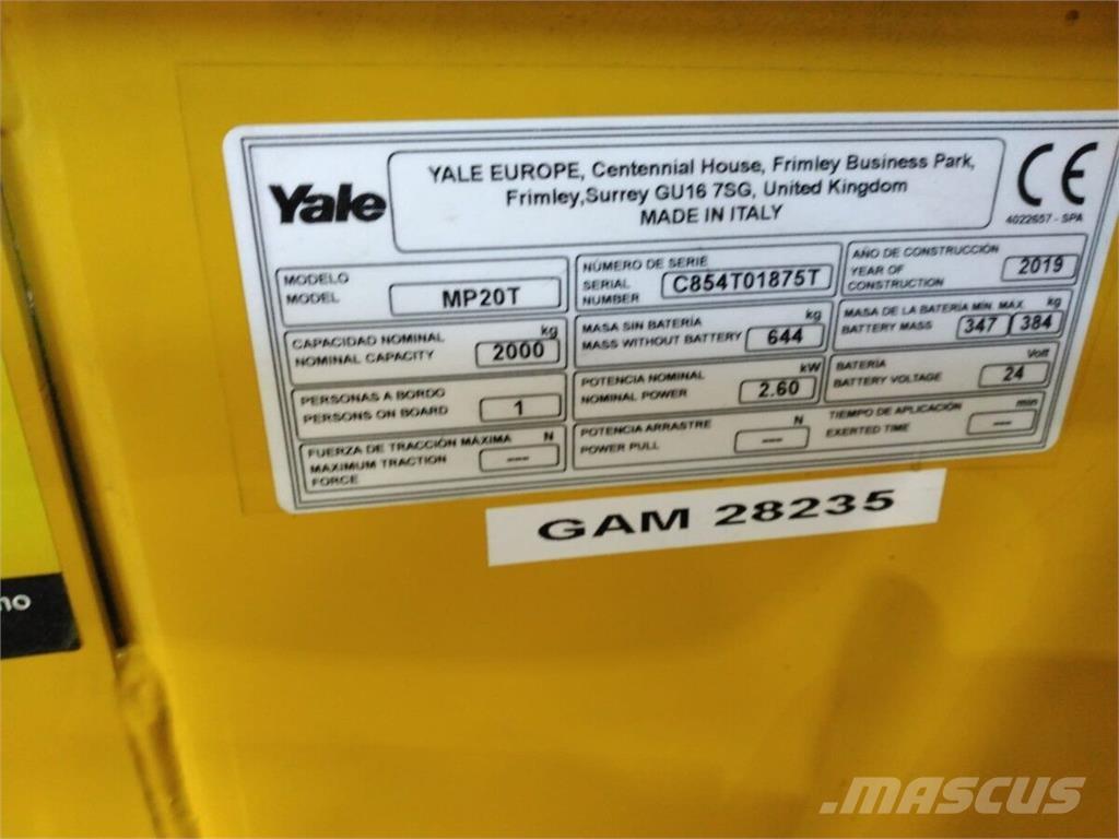 Yale MP20T Movimentação cargas - Outros
