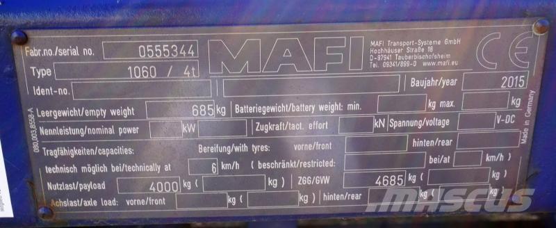 Mafi 1060 / 4t Reboques estrado/caixa aberta