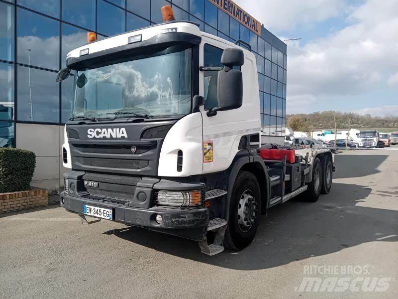 Scania P 410 Camiões caixa desmontável com elevador de cabo