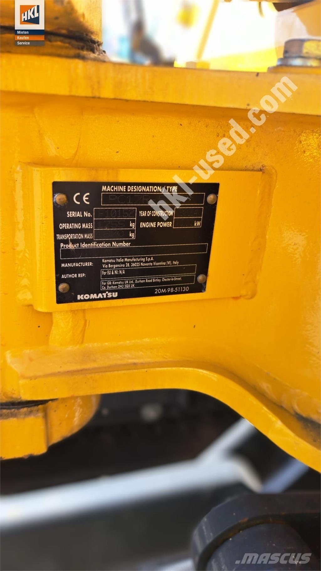 Komatsu PC 17 R-5 Mini Escavadoras <7t