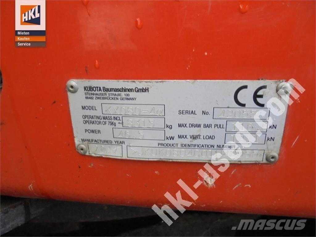 Kubota KX 080-4 Mini Escavadoras <7t