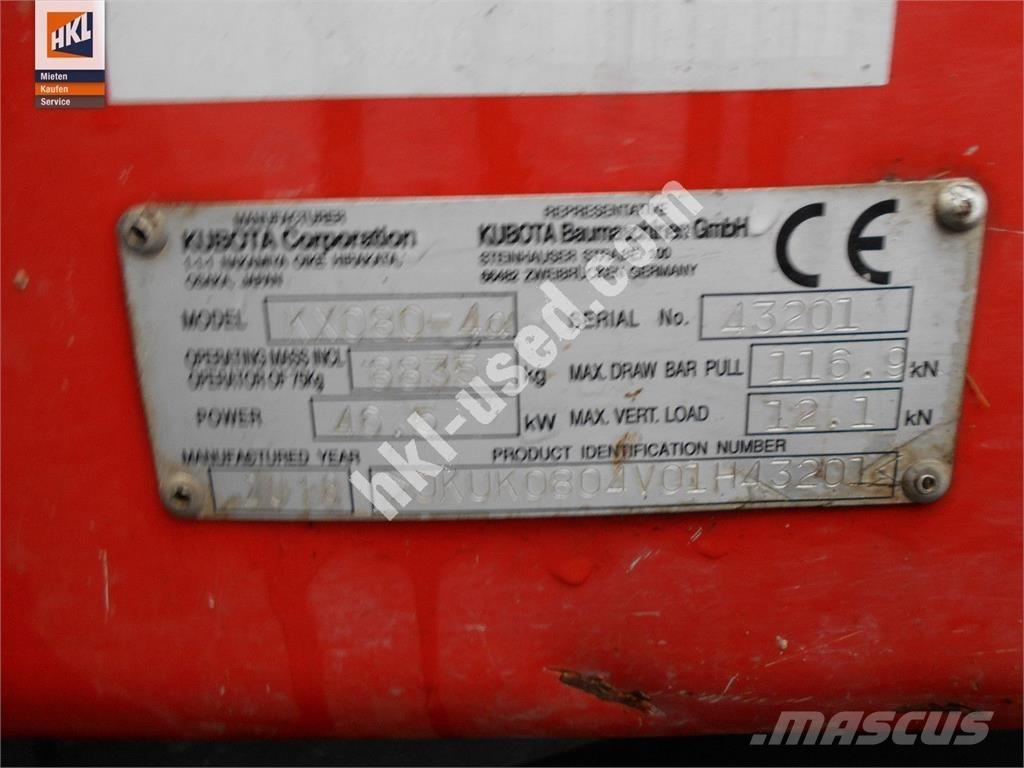 Kubota KX 080-4 Mini Escavadoras <7t