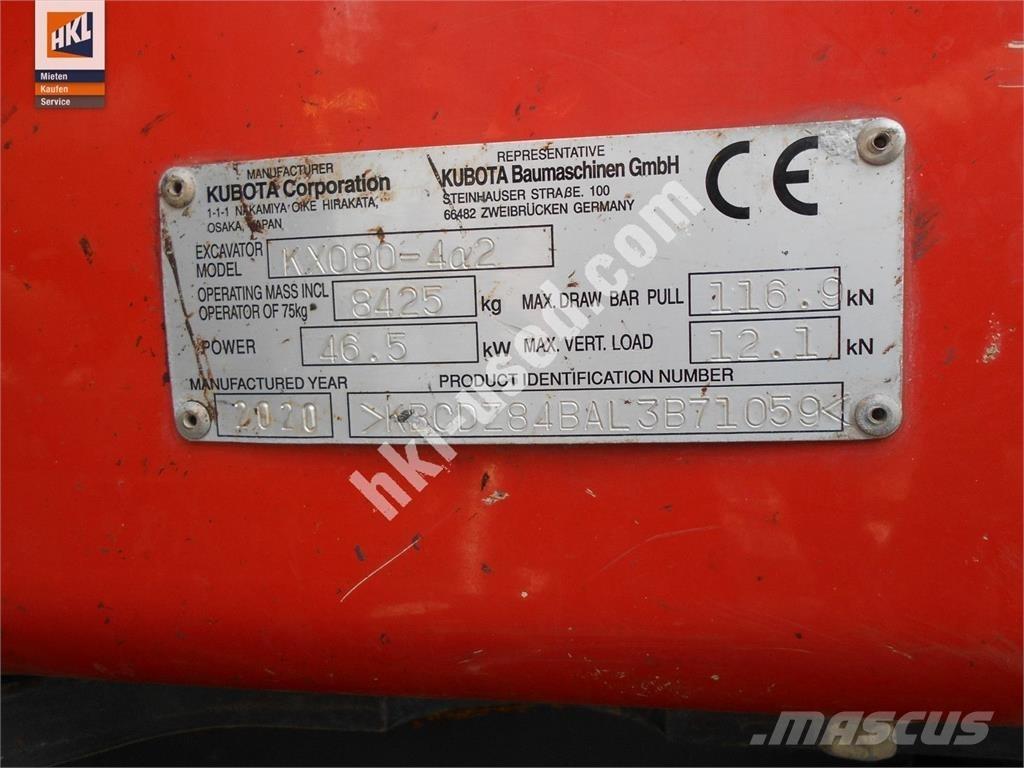 Kubota KX 080-4 Mini Escavadoras <7t