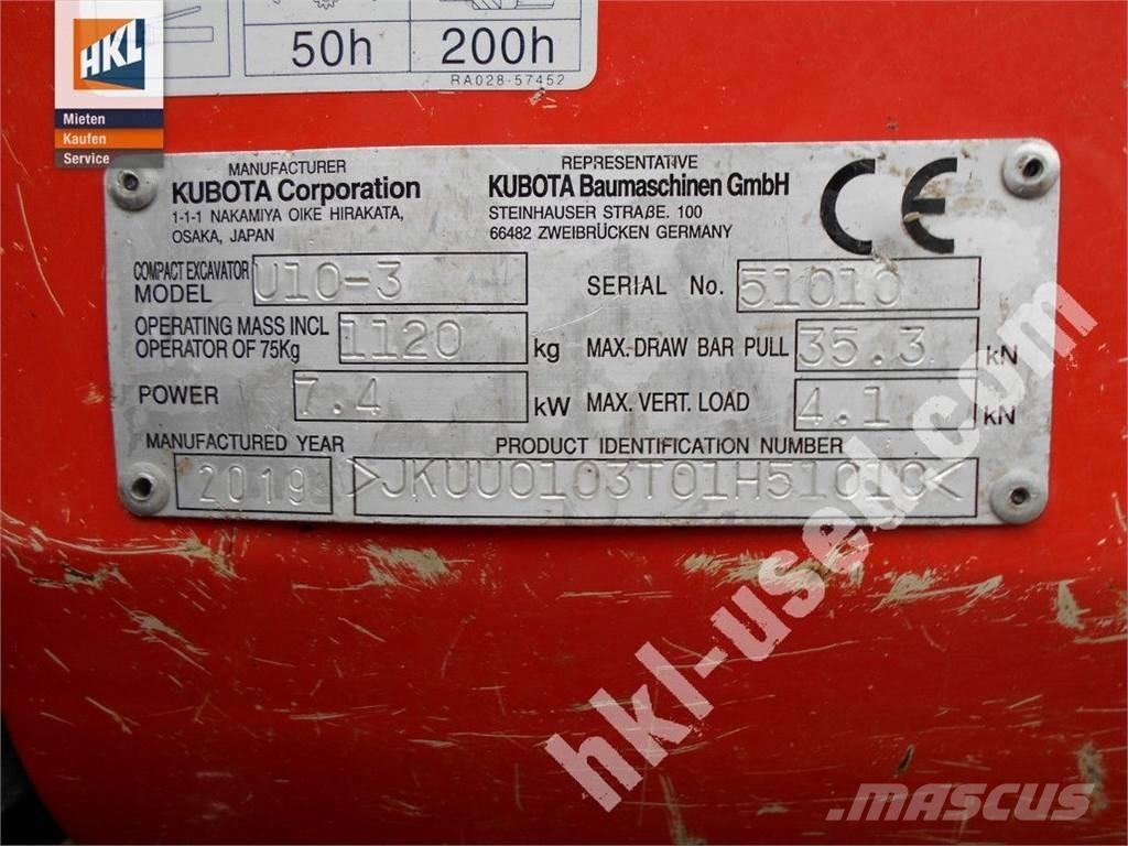 Kubota U 10-3 Mini Escavadoras <7t