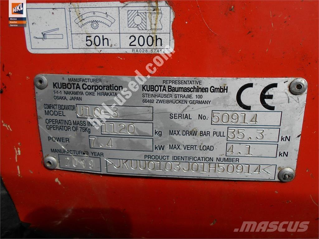 Kubota U 10-3 Mini Escavadoras <7t