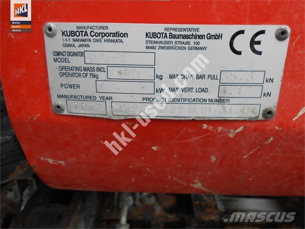 Kubota U 10-3 Mini Escavadoras <7t