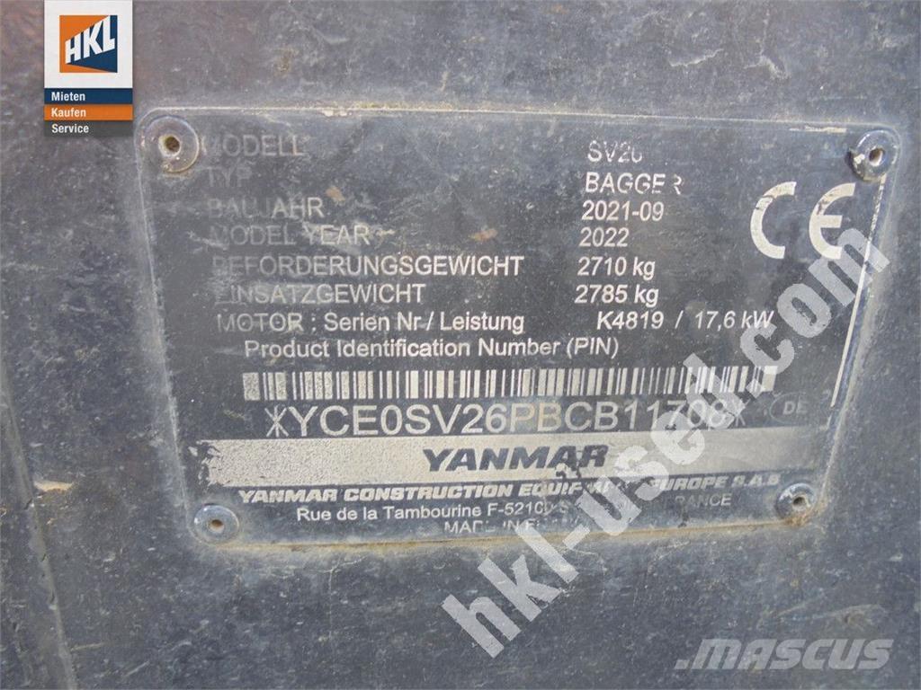 Yanmar SV 26 Mini Escavadoras <7t