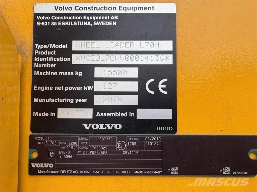 Volvo L70H Pás carregadoras de rodas