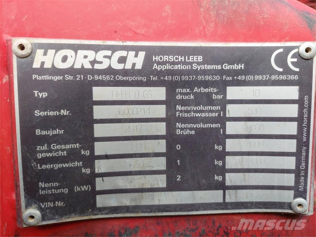 Horsch Leeb 8GS Pulverizadores rebocados