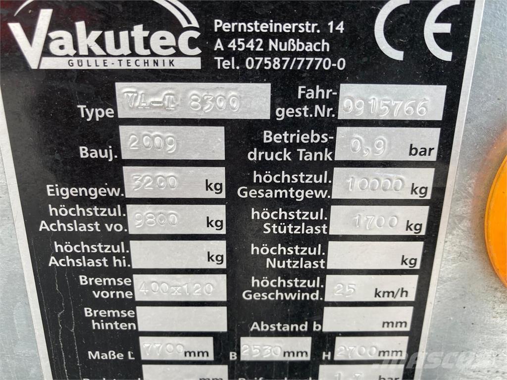  Vakutec VA-T 8300 Camiões-cisterna de lamas