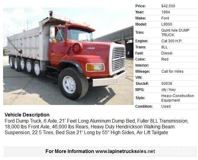Ford L9000 Camiões basculantes