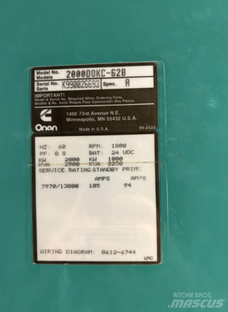 Cummins 2000DQKC-628 Geradores Diesel
