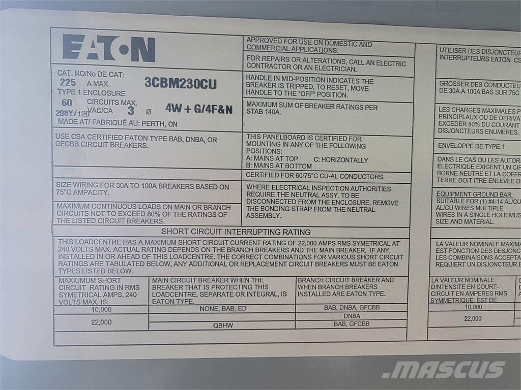 Eaton 3CBM230CU Construção - Outros

