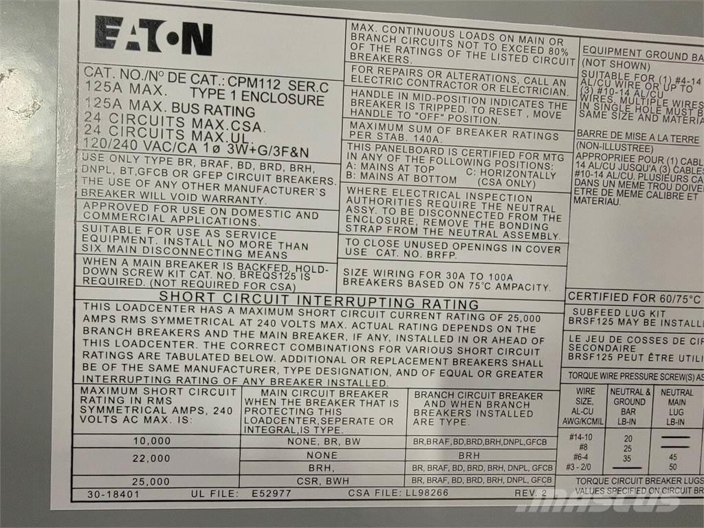 Eaton PM112 Construção - Outros
