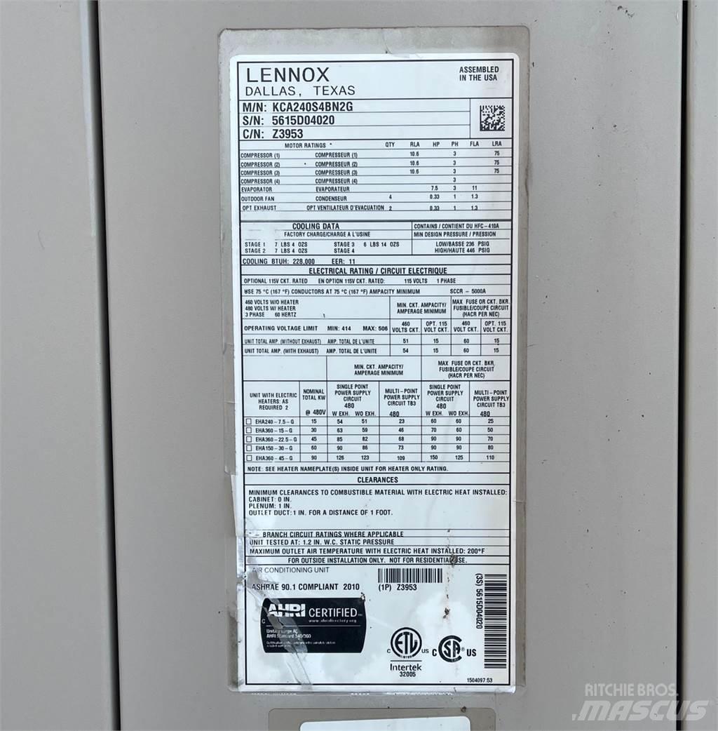  LENNOX KCA240S4BN2G Equipamento de aquecimento e descongelamento