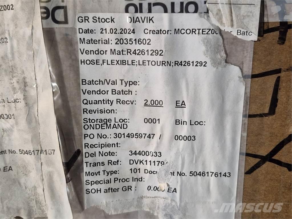 LeTourneau R4261292 Outros componentes