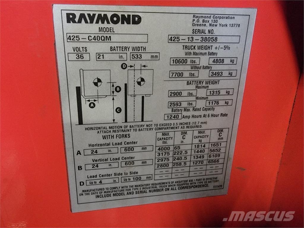 Raymond 425-C40QM Construção - Outros
