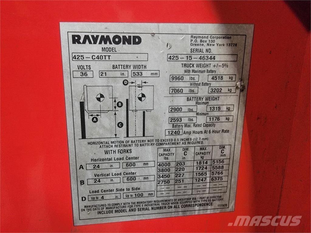Raymond 425-C40TT Construção - Outros
