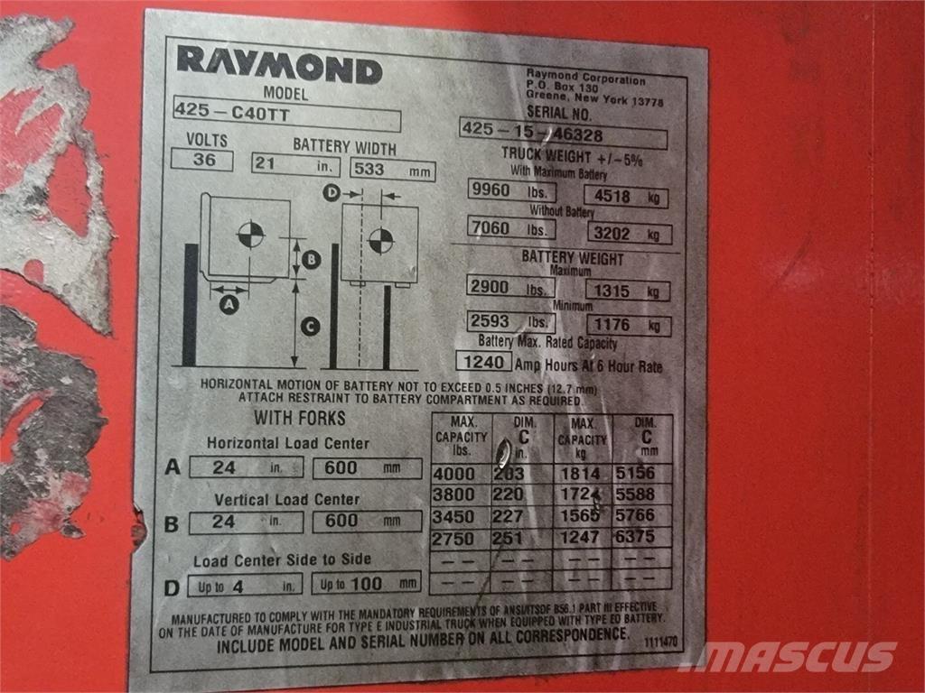 Raymond 425-C40TT Construção - Outros
