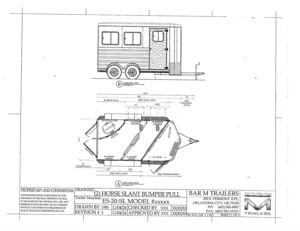 BAR-M ES720SL Reboques transporte animais