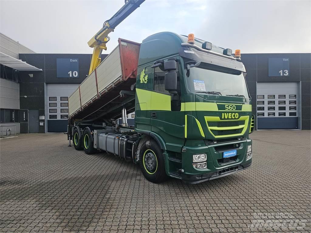 Iveco Stralis 560 6x4 Camiões caixa desmontável com elevador de cabo