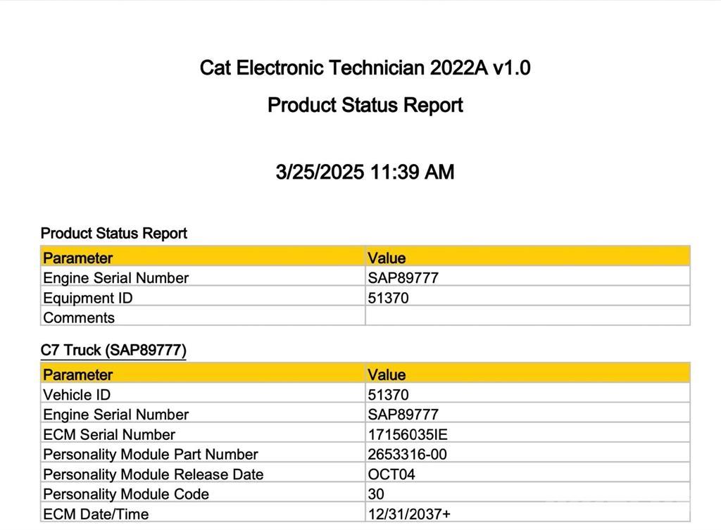 CAT C7 Electrónica
