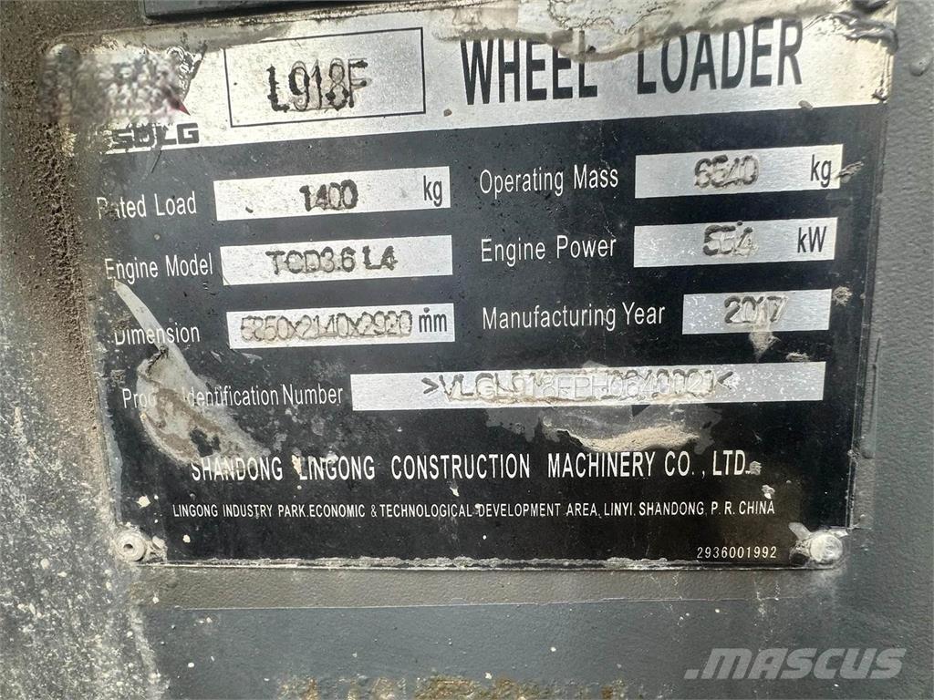 SDLG L918F Pás carregadoras de rodas