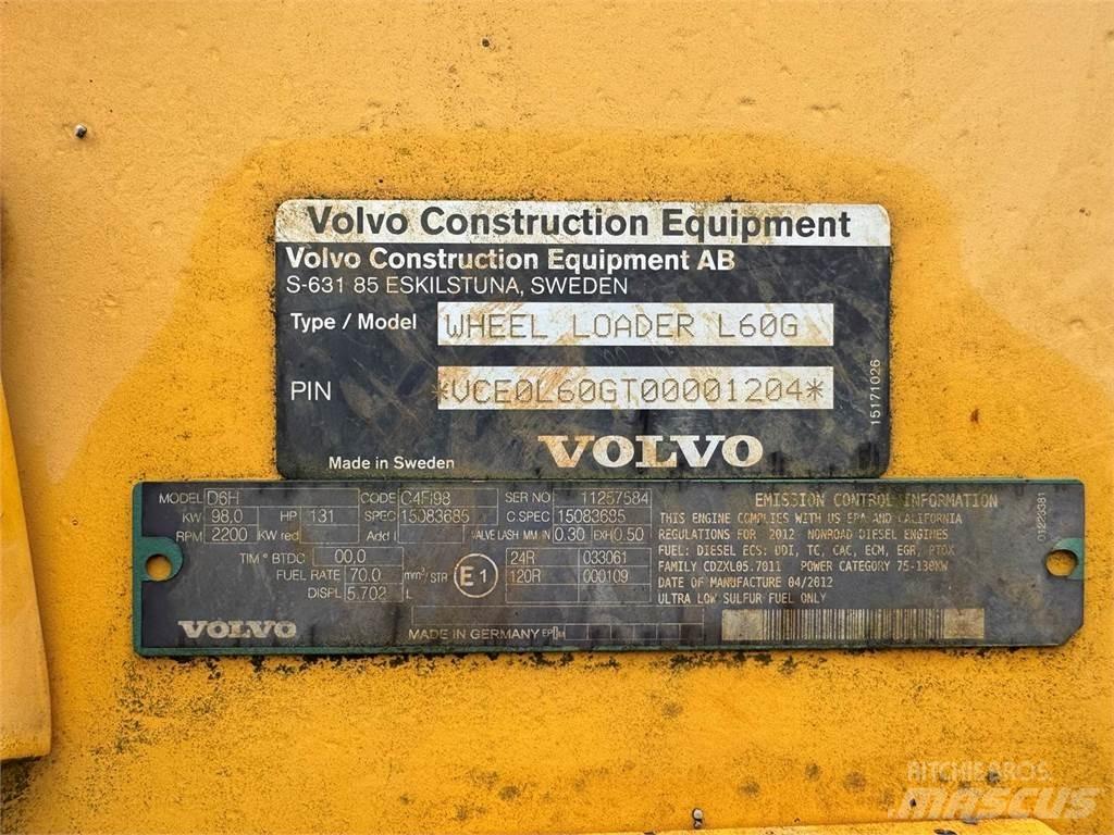 Volvo L60G Pás carregadoras de rodas