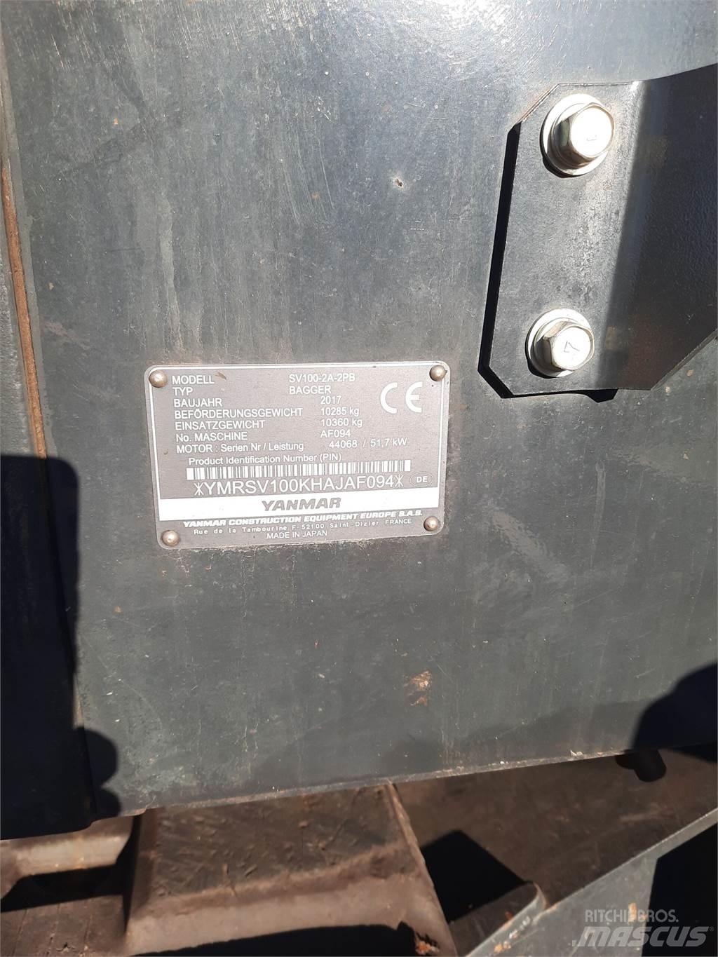 Yanmar SV 100-2PB Escavadoras de rastos