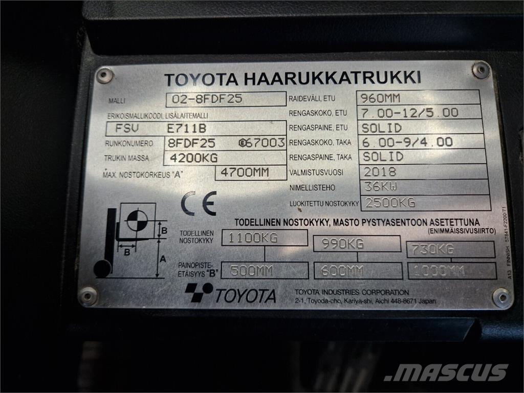 Toyota 02-8FDF25 Empilhadores Diesel