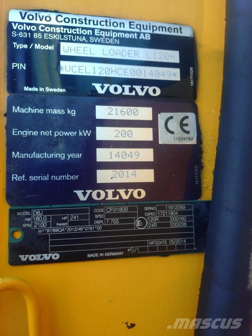 Volvo L120H Pás carregadoras de rodas
