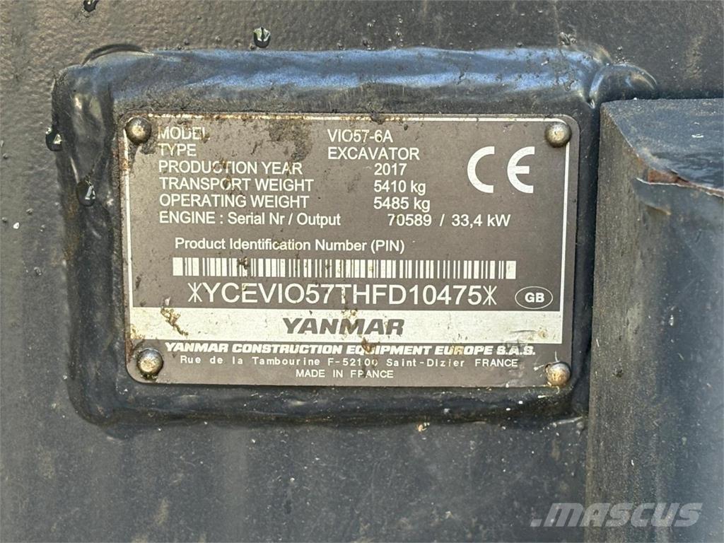 Yanmar VIO 57-6A Mini Escavadoras <7t