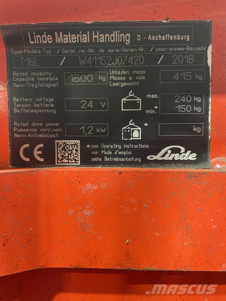 Linde T16L-1152 Porta palettes