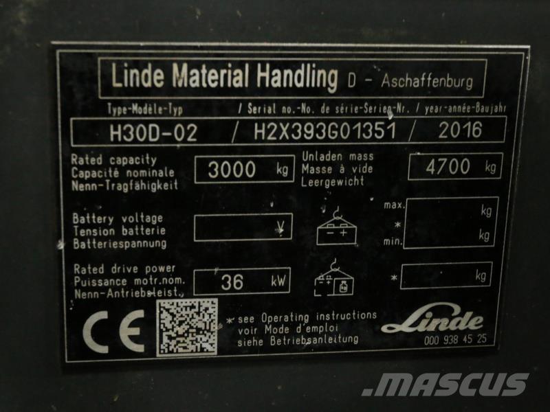 Linde H30D-02 393 DONOR Empilhadores Diesel