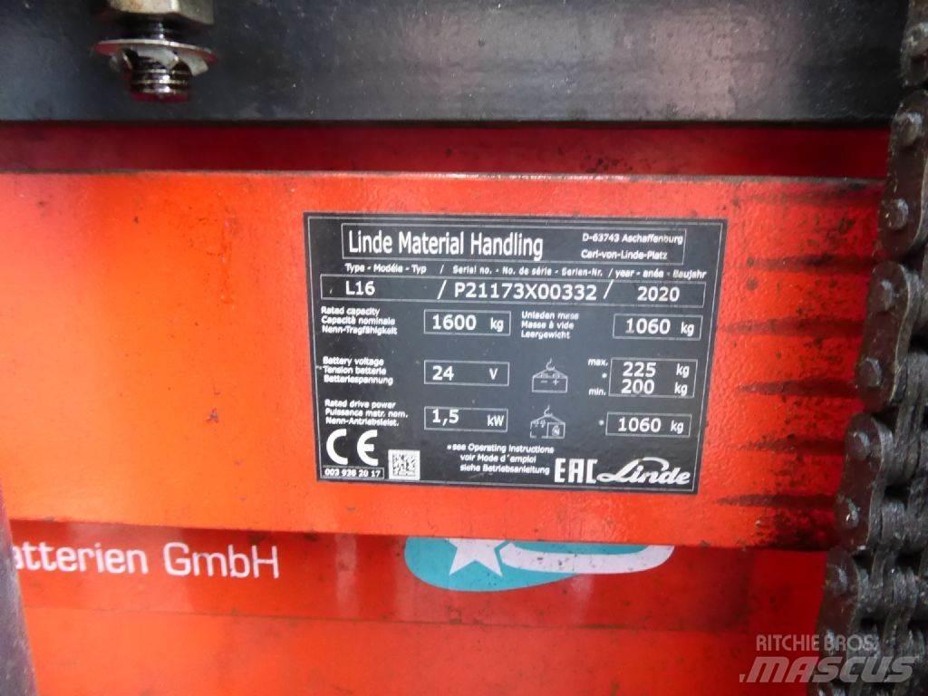 Linde L16 Empilhador para operador externo