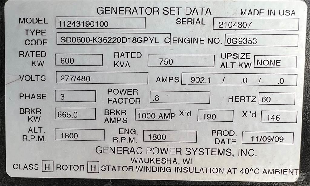 Generac SD600 Geradores Diesel