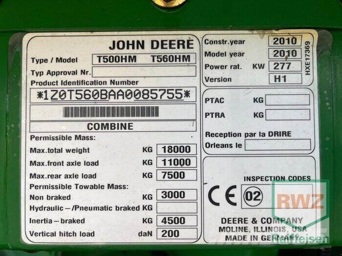 John Deere T560 Ceifeiras debulhadoras