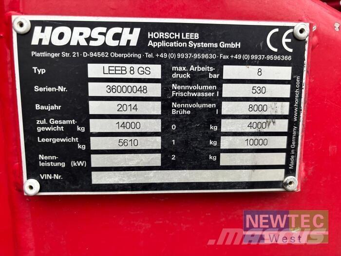  LEEB 8 GS Pulverizadores rebocados