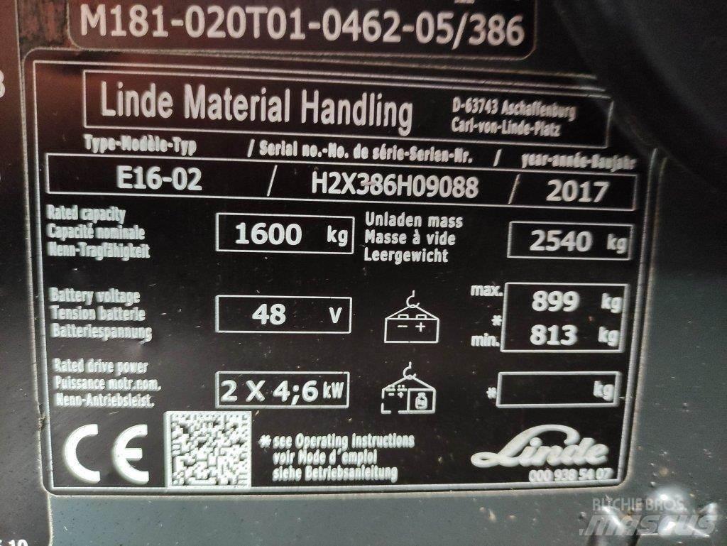 Linde E16-02-386 Empilhadores eléctricos