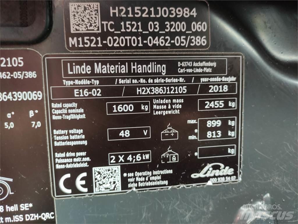 Linde E16-02-386-EVO Empilhadores eléctricos