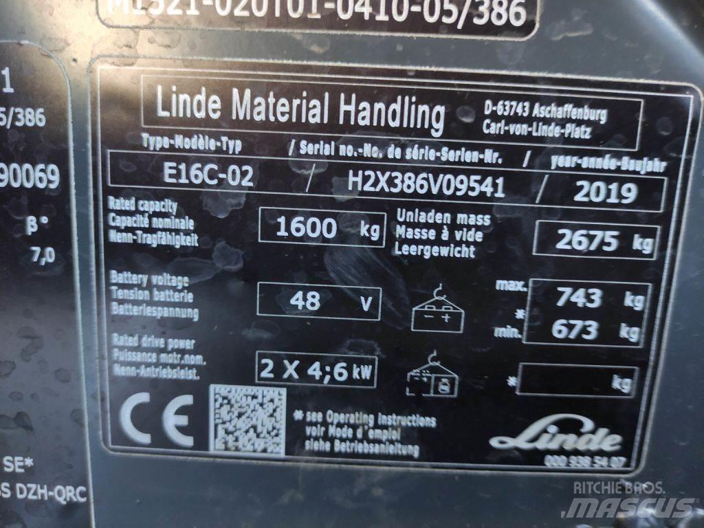 Linde E16C-02-386 EVO Empilhadores eléctricos