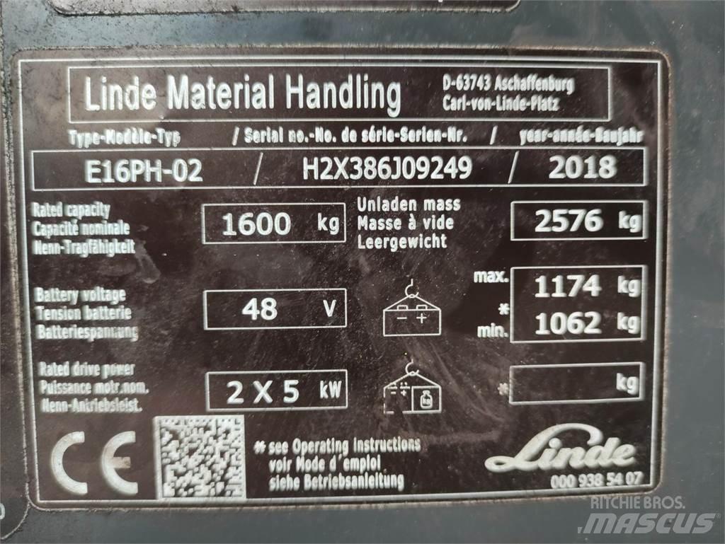 Linde E16PH-02-386-EVO Empilhadores eléctricos