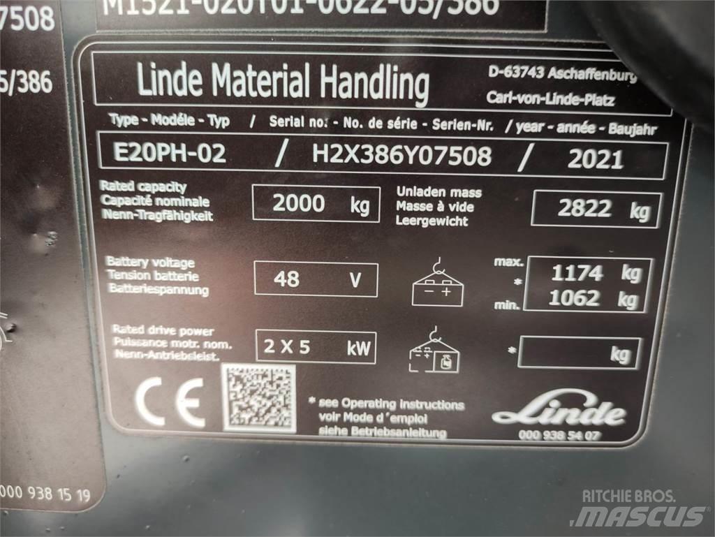 Linde E20PH-02-386-EVO Empilhadores eléctricos