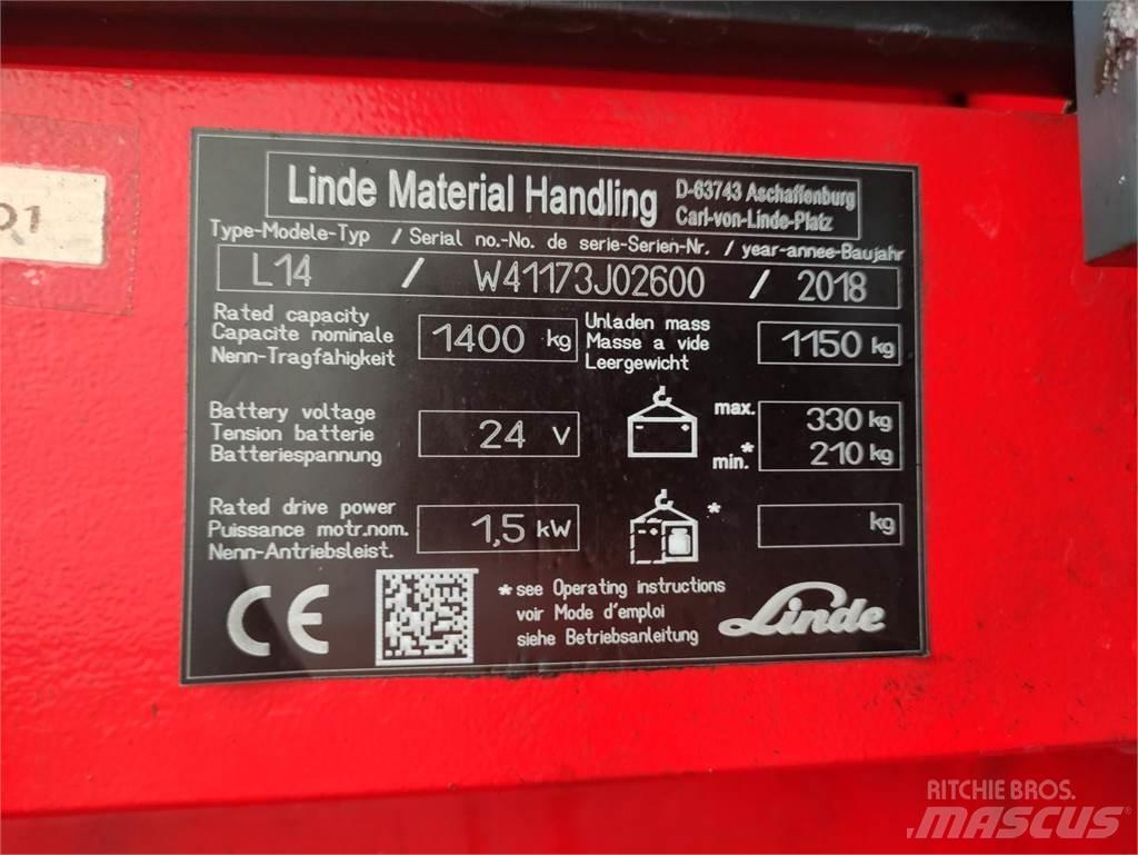 Linde L14-1173 Empilhador para operador externo