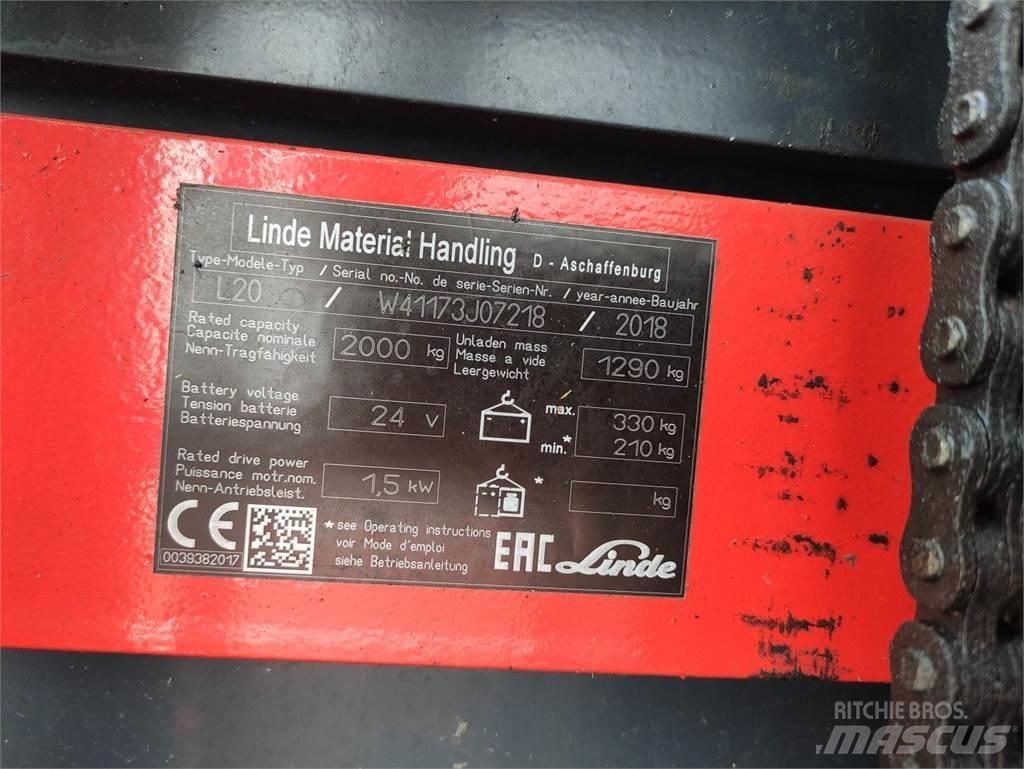 Linde L20i-1173 Empilhador para operador externo