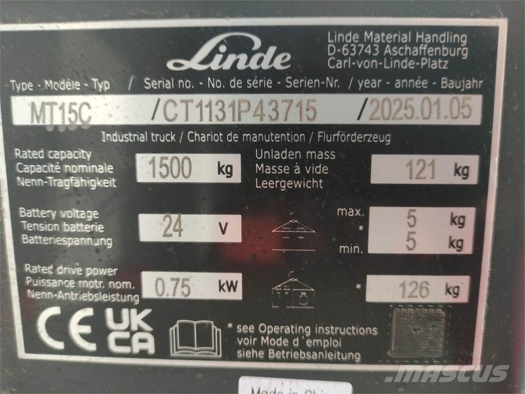 Linde MT15C Porta palettes