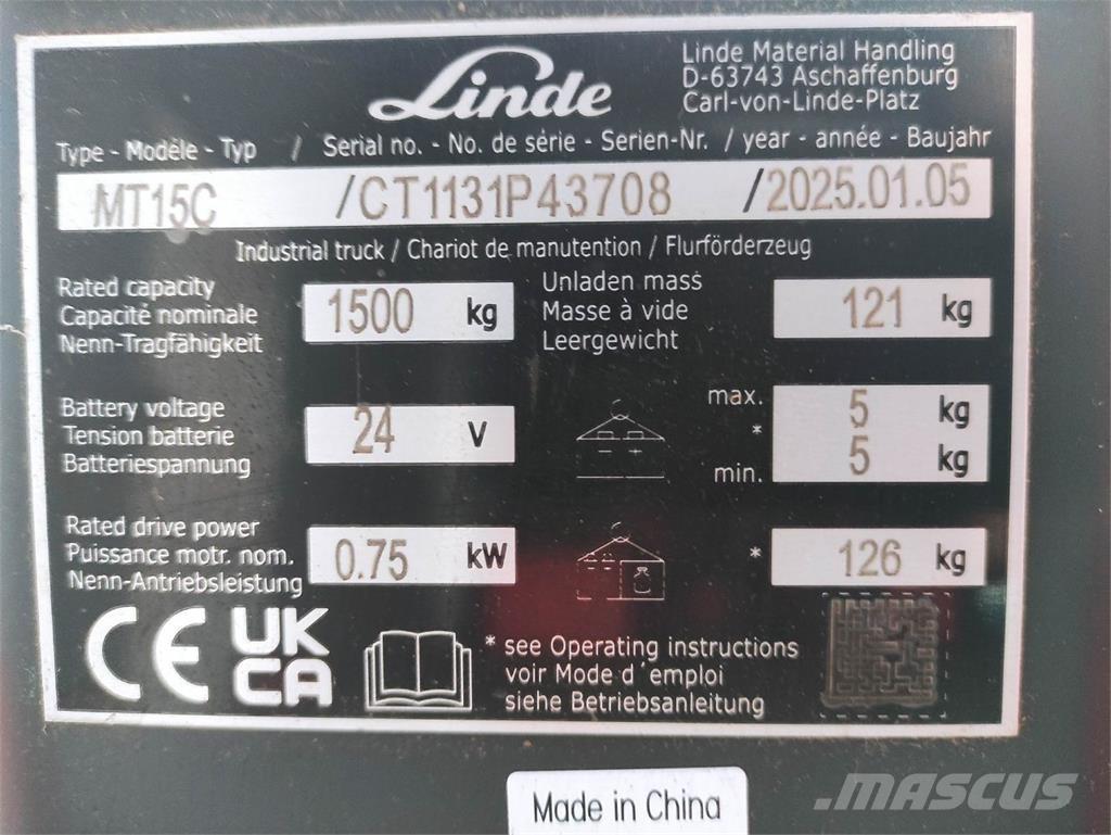 Linde MT15C Porta palettes