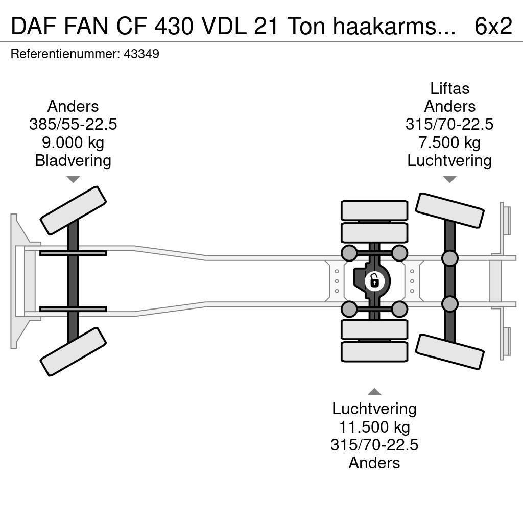 DAF FAN CF 430 VDL 21 Ton haakarmsysteem Camiões Ampliroll
