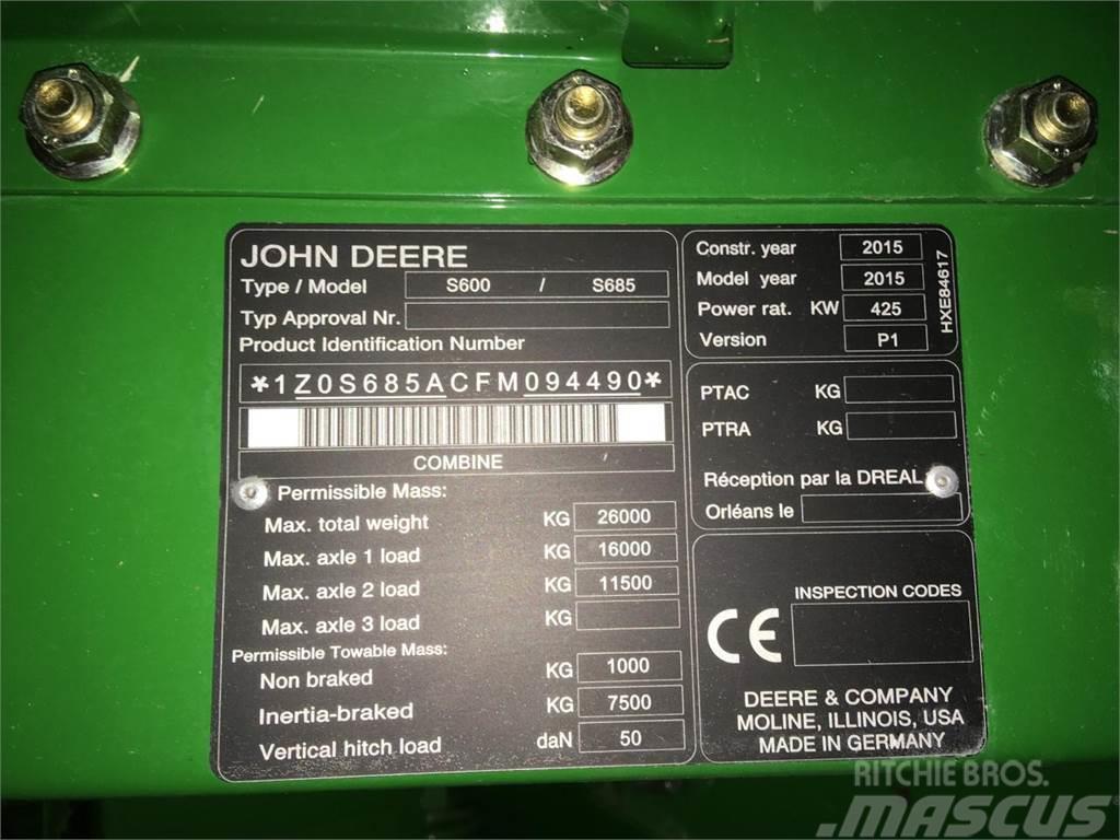 John Deere S685 Ceifeiras debulhadoras
