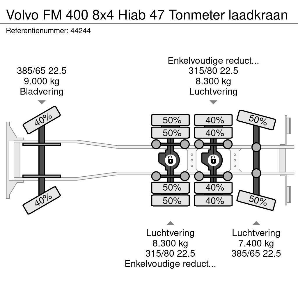 Volvo FM 400 8x4 Hiab 47 Tonmeter laadkraan Gruas Todo terreno
